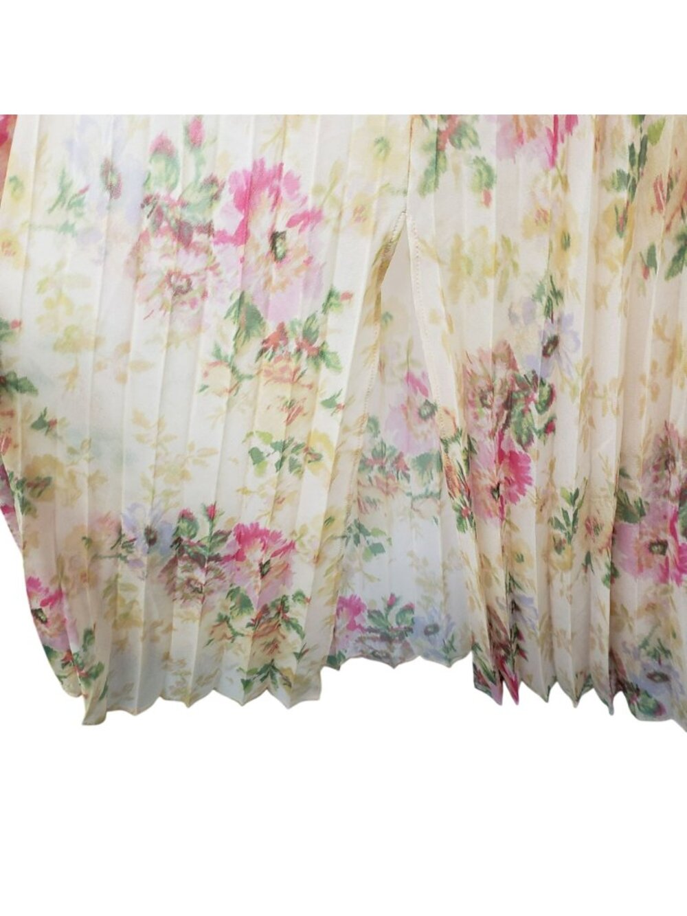Ted Baker London Yellow Amerah Cross Front Floral Pleated Midi Dress Wedding - Picture 8 of 15